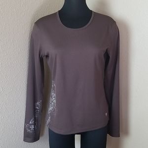 Mountain Hardwear Print Brown Long Sleeve Shirt